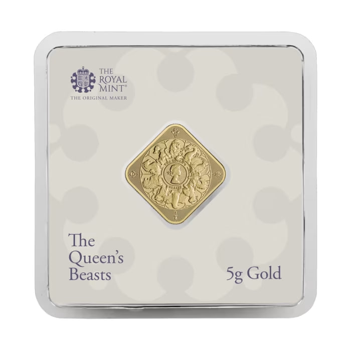 イギリス 女王の神獣シリーズ統合版 9999純金インゴット 5グラム