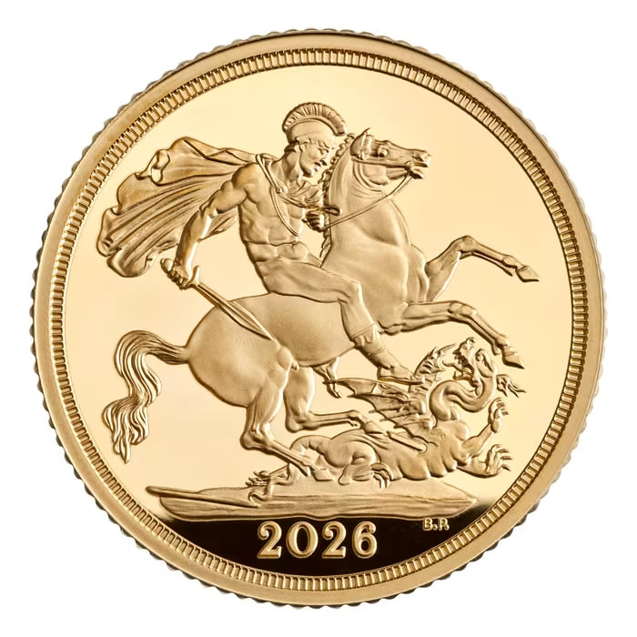 2026年 英国 ソブリン金貨 .9167 純度 プルーフ仕様 5枚セット（合計69.895グラム）