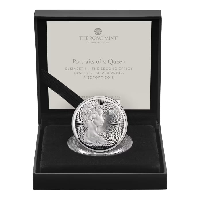 2026年 イギリス エリザベス2世女王 第2肖像 .925 プルーフ厚銀貨 56.56グラム