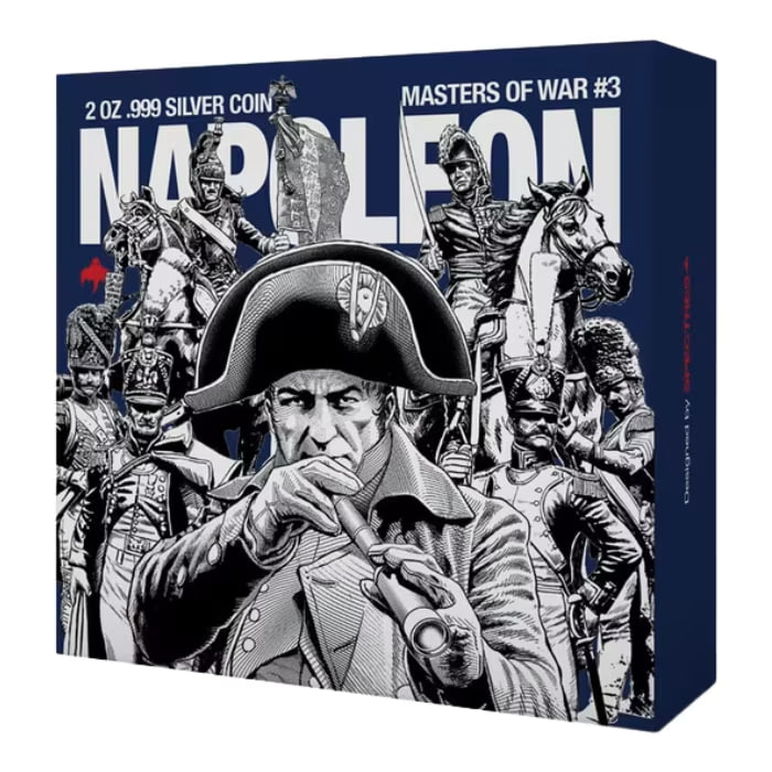 2026年 ニウエ 戦争の巨匠シリーズ － ナポレオン .999 アンティーク仕上げ 超ハイレリーフ銀貨 2オンス