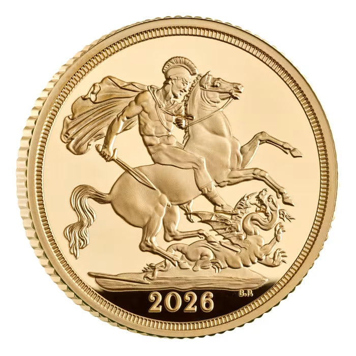 2026年 英国 ソブリン金貨 .9167 純度 プルーフ仕様 5枚セット（合計69.895グラム）