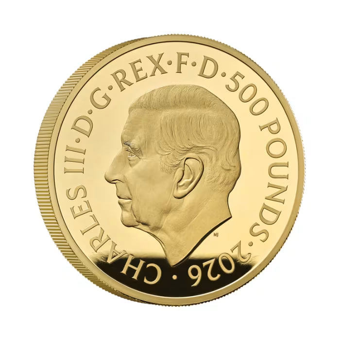 2026年 英国 チューダー王室の神獣シリーズ — 女王のライオン .9999 純金製 プルーフ金貨 5オンス